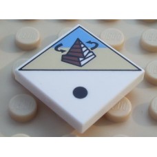 Part 3068bpb0191 White Tile 2 x 2 with 1 Black Dot and Pyramid Pattern